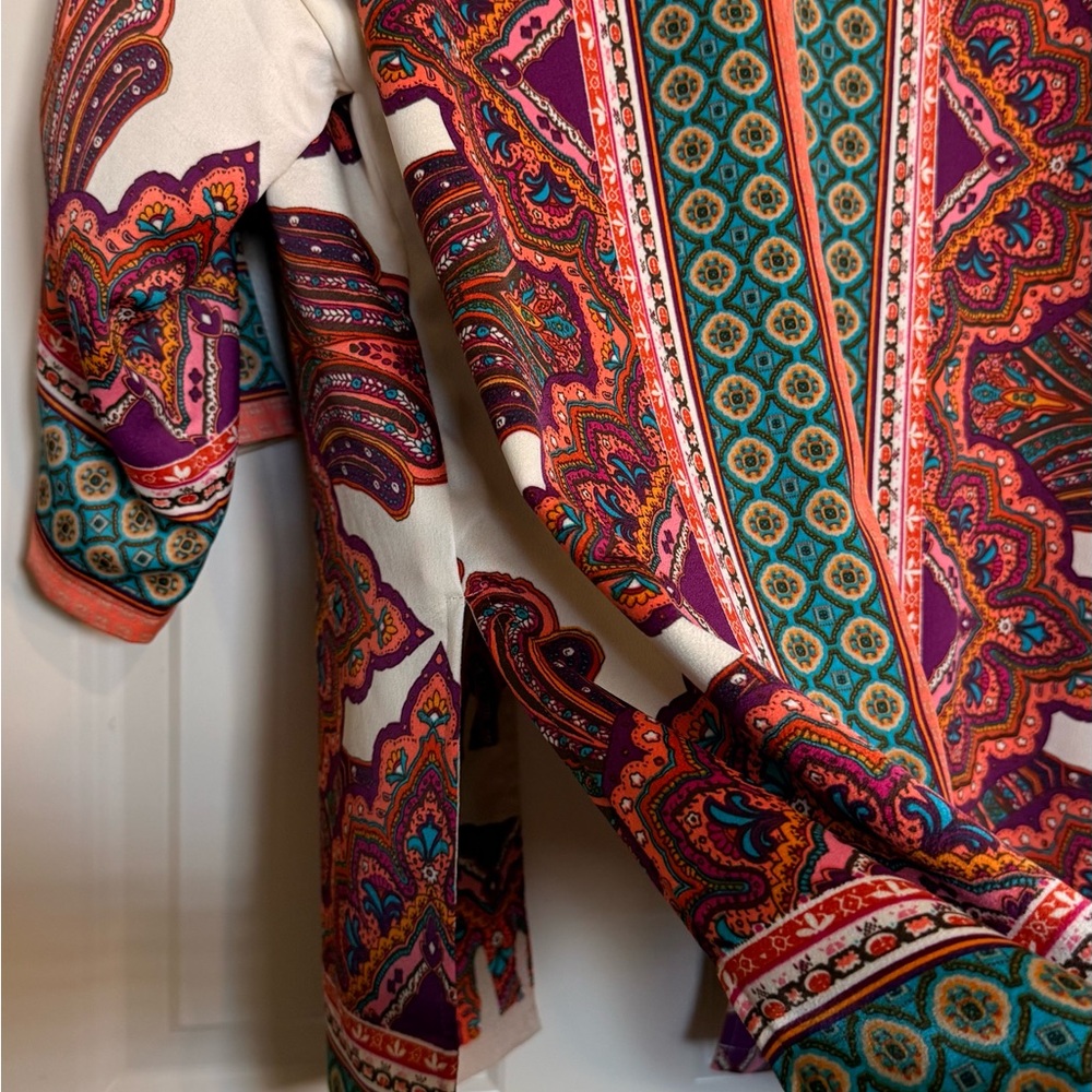 Chico's Multicolor Elephant Print/Reversible Kimono - Picture 9 of 9